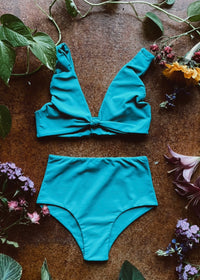 MARLOW TOP + ZOE BOTTOM (SIZE LARGE) - AQUA